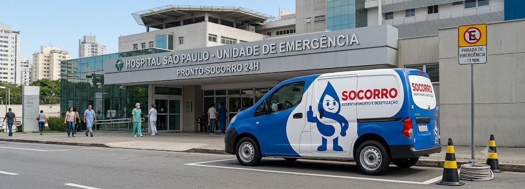 Profissional realizando Desentupimento e Manutenção Preventiva para Hospitais, Clínicas e Postos de Saúde em Chapecó